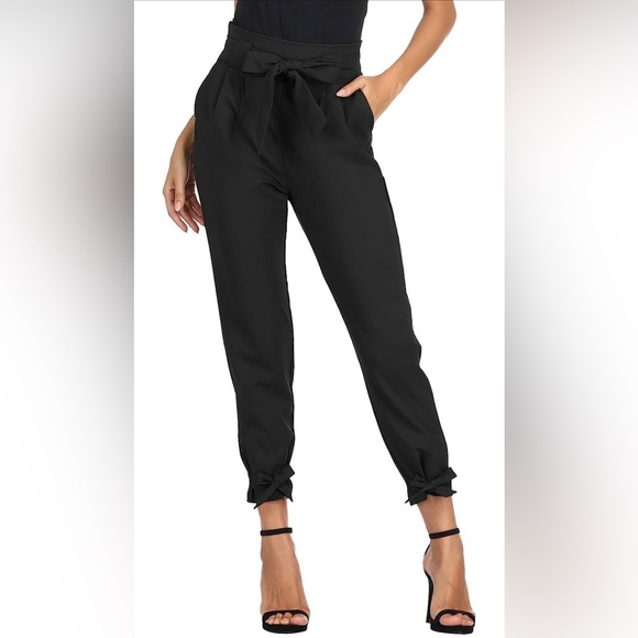 GRACE KARIN Black High Waisted Ankle Bow Pants - Picture 4 of 16